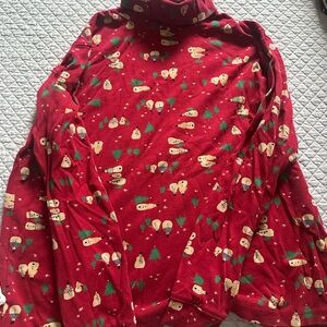 St. John's Bay Red Turtleneck Sweater with Snowmen